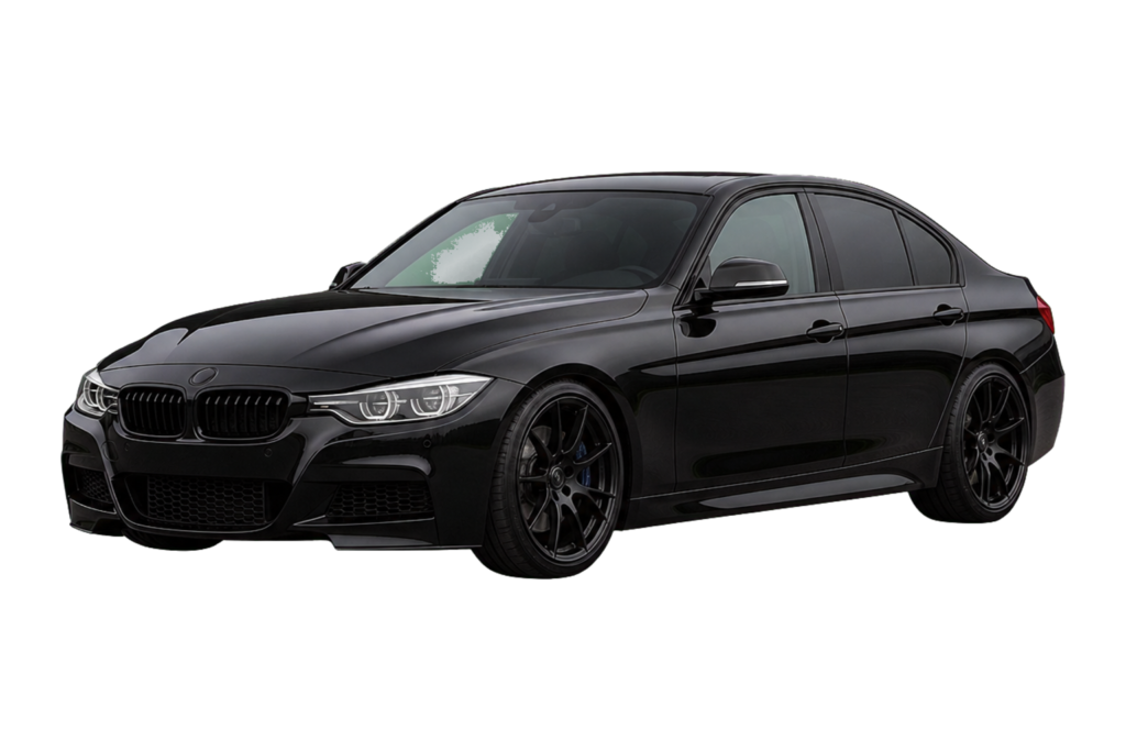 Black BMW 3 Series F30 sedan for 2012-2019