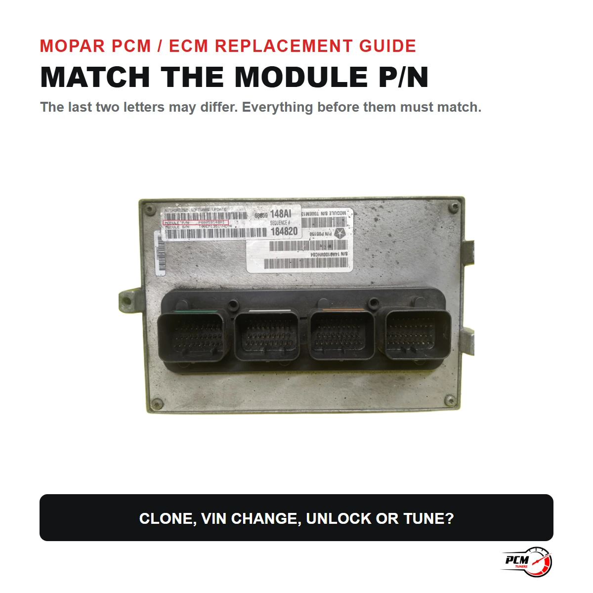 Mopar PCM ECM Module P/N matching guide